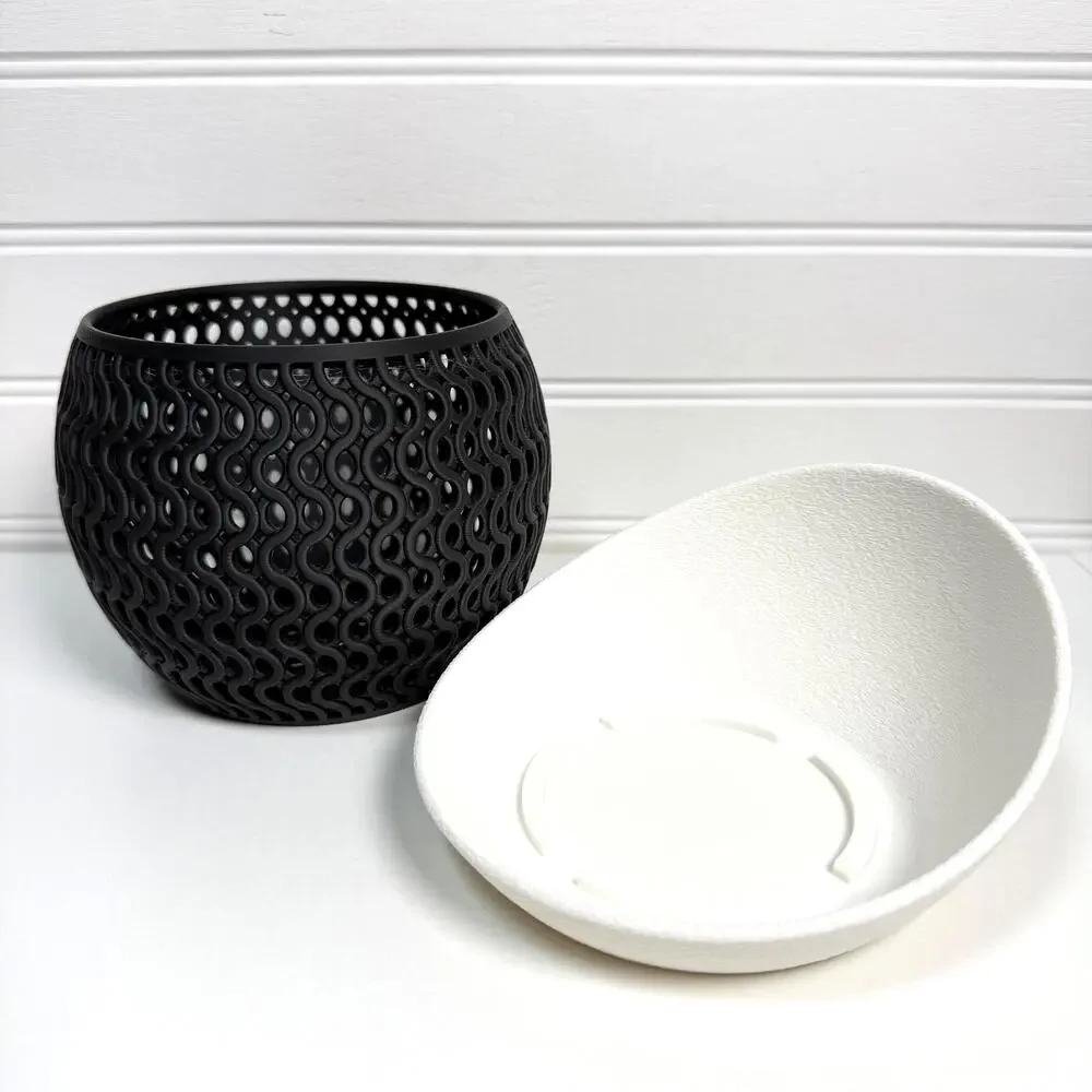 The Echo Orchid Planter, Indoor Tabletop Orchid Pot, Wavy Geometric Design